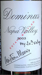 Dominus Estate '20th Vintage' Bordeaux blend California Napa 2003