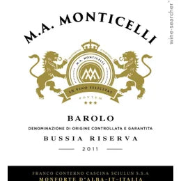 M. A. Monticelli Barolo Bussia Riserva Nebbiolo Italy Piedmont 2015