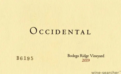 Occidental Pinot Noir Bodega Ridge Sonoma Coast CA 2022