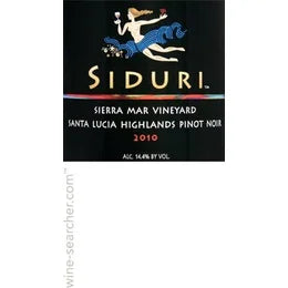 Siduri Sierra Mar Vineyard Pinot Noir Santa Lucia Highlands CA 2010