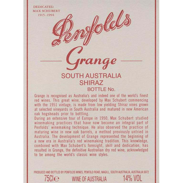 Penfolds Grange Shiraz Australia 2005