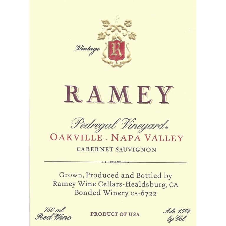Ramey Pedregal Vineyard Cabernet Sauvignon Napa Oakville 2010