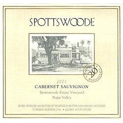 Spottswoode Cabernet Sauvignon Napa St. Helena 20TH Anniversary 2001  ( label?)
