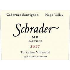 Schrader Cellars MB Beckstoffer To Kalon Cabernet Sauvignon California Napa 2017
