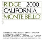 Ridge Estate Monte Bello Santa Cruz Mountain California 2011