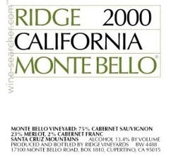 Ridge Estate Monte Bello Santa Cruz Mountain California 2011