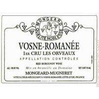 Domaine Mongeard Mugneret Vosne-Romanee 'Les Orveaux' Pinot Noir Burgundy Cote de Nuits 2017