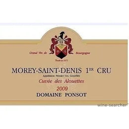 Domaine Ponsot Morey-Saint-Denis Cuvee des Allouettes Cote de Nuits FR 2017