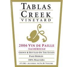 Tablas Creek Vin de Paille 'Sacrerouge' Mourvedre Paso Robles California 2007 375ml
