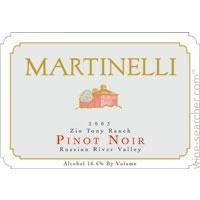 Martinelli Zio Tony Ranch Pinot Noir California Russian River Valley 2017